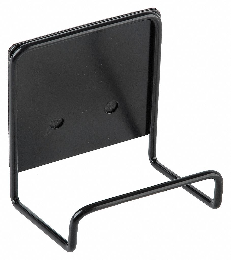 HARD HAT RACK, 2¾ X 3¾ X 3 IN, POWDER-COATED STEEL, BLACK, VEHICLE SEAT BACK