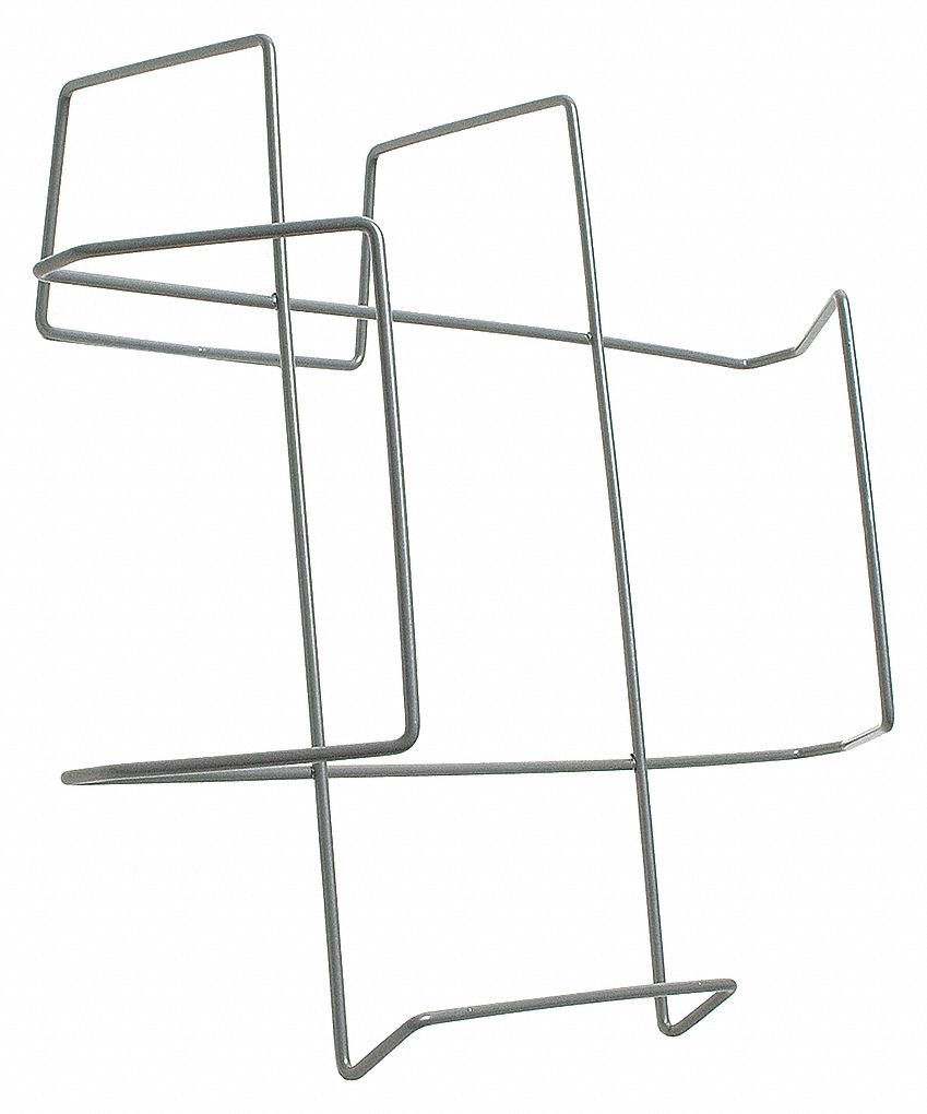 HARD HAT RACK, 12¼ X 3¼ X 11¾ IN, NICKEL-PLATED STEEL, GREY, VEHICLE SEAT BACK