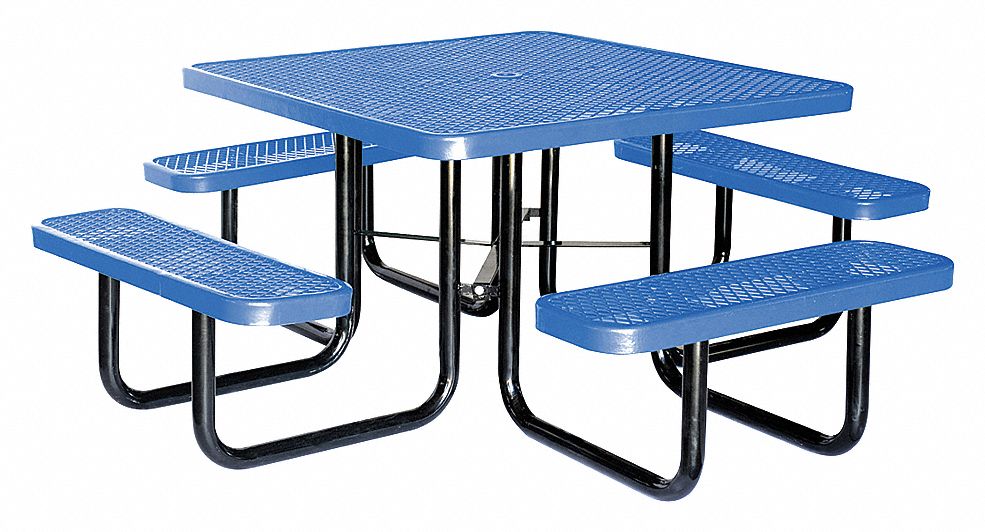 PICNIC TABLE, 80IN X 80IN, BLUE