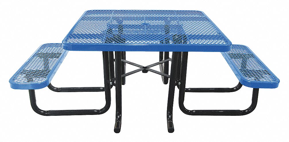 PICNIC TABLE, 80IN X 75IN, BLUE