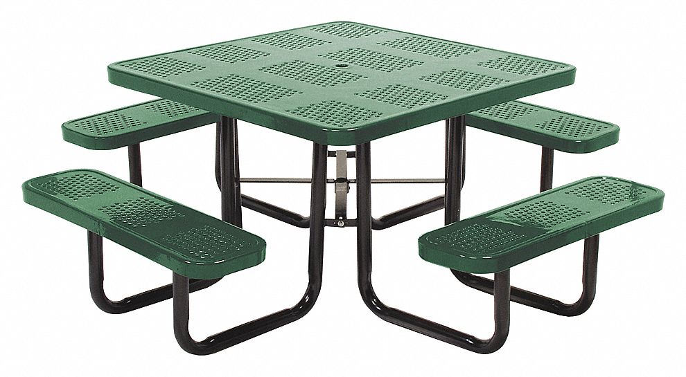 TABLE PIQUE-NIQUE, 80 X 80PO, VERT