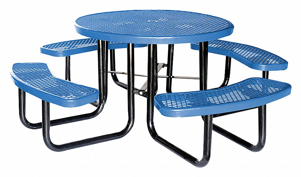 TABLE PIQUE-NIQUE, 46PO DIA, BLEU