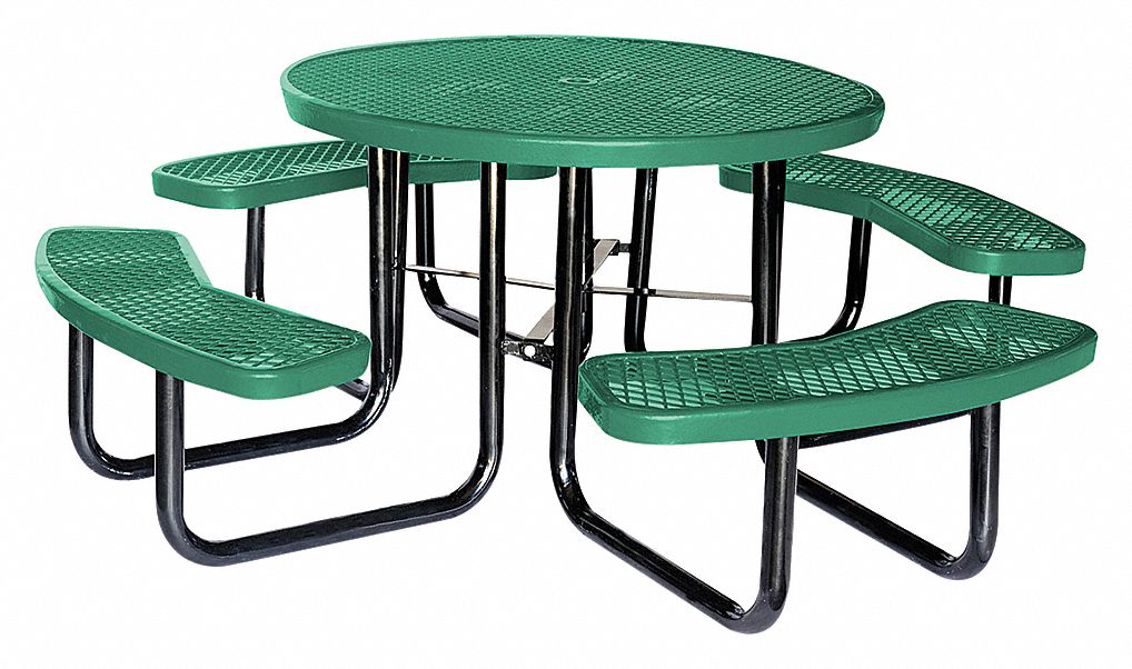 TABLE PIQUE-NIQUE, 46PO DIA, VERT