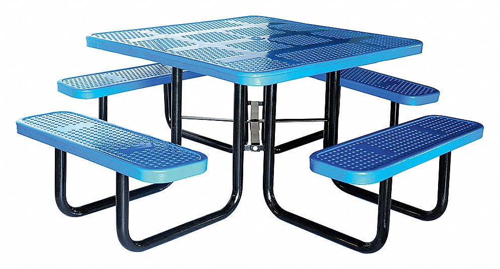 PICNIC TABLE, 80IN X 80IN, BLUE