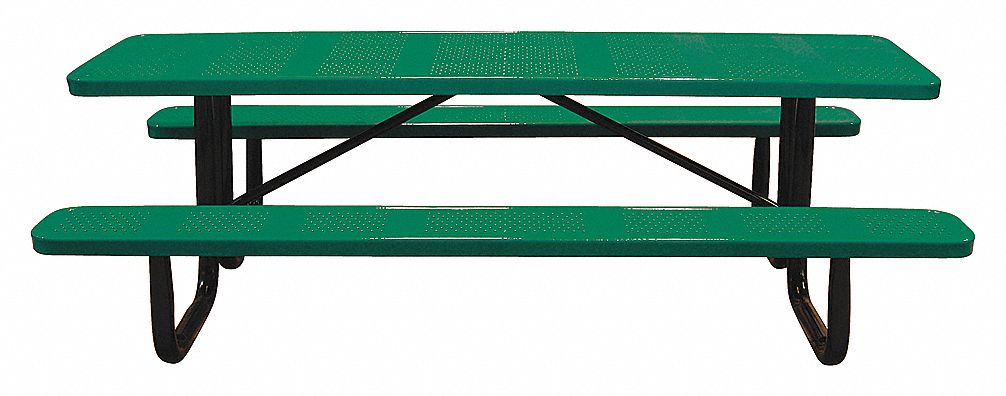 PICNIC TABLE, 96IN X 62IN, GREEN