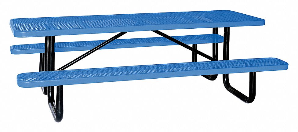 TABLE PIQUE-NIQUE, 96 X 62PO, BLEU