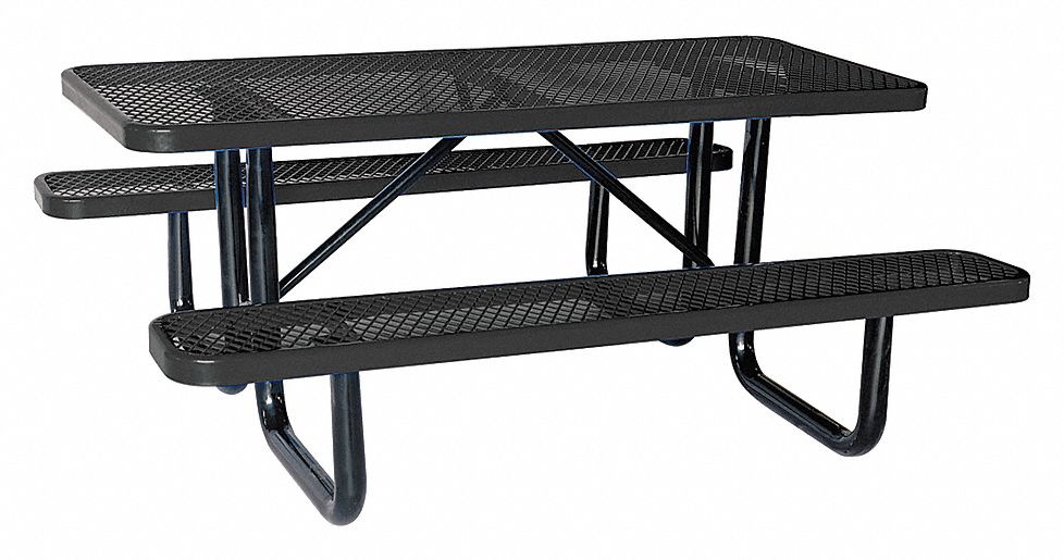 PICNIC TABLE, 72IN X 30IN, BLACK