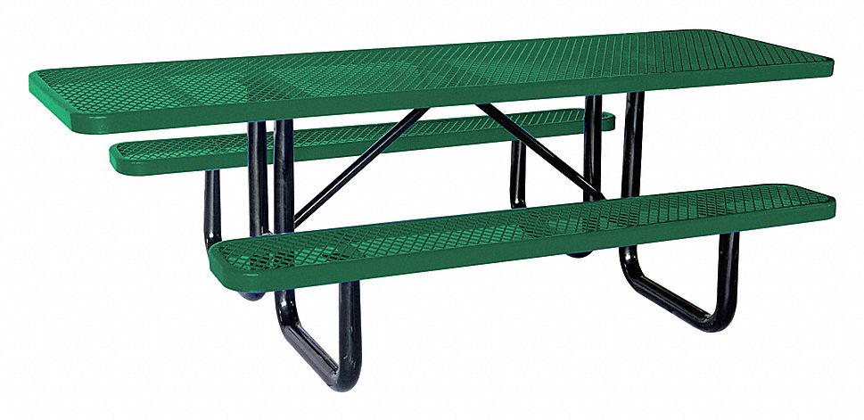 PICNIC TABLE, 96IN X 62IN, GREEN