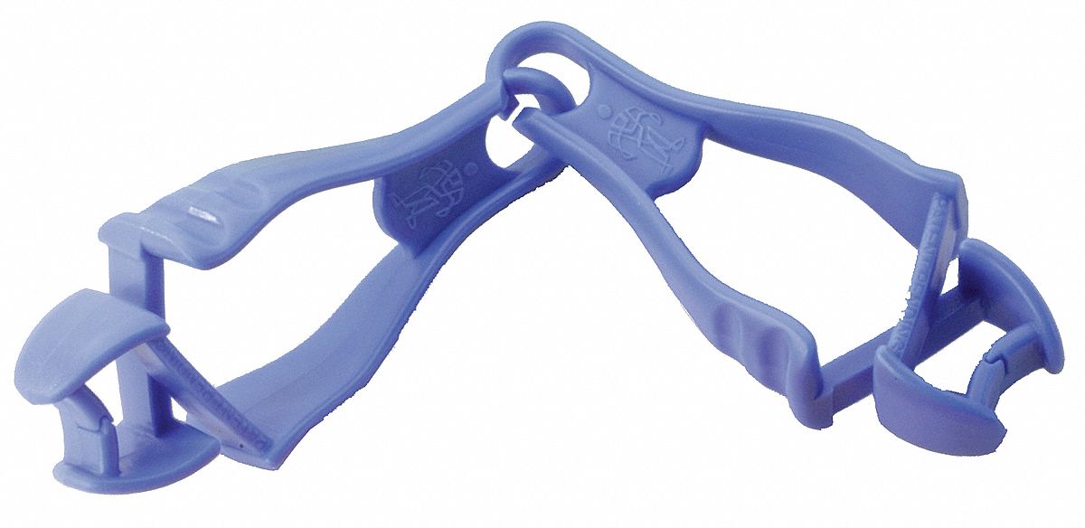 GLOVE HOLDER CLIP, PLASTIC, 6½ IN L, 0.5 IN MAX CLIP OPENING, SQUIDS 3400, BLUE