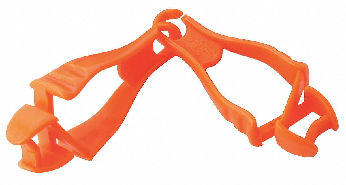 GLOVE HOLDER CLIP, PLASTIC, 6½ IN L, 0.5 IN MAX CLIP OPENING, SQUIDS 3400, ORANGE