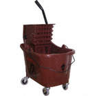 MOP BUCKET AND WRINGER,BROWN,SIDE P