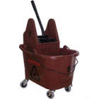 MOP BUCKET AND WRINGER,BROWN,DOWN P