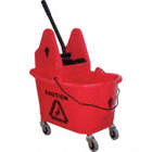 MOP BUCKET AND WRINGER,RED,DOWN PRE