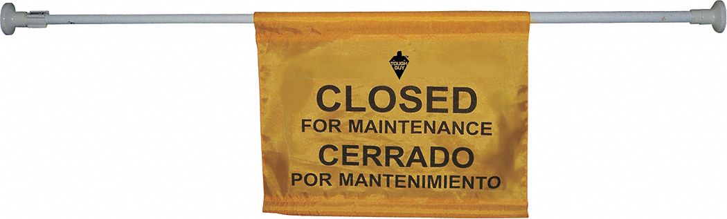 DOOR BARRICADE SIGN,BILING,YELLOW/W