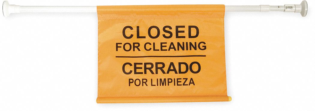 DOOR BARRICADE SIGN,BILINGUAL,YELLO