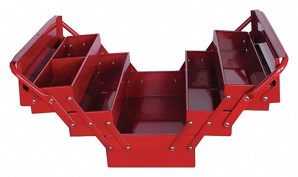 PORTABLE TOOL BOX,17WX8DX8-1/4H,RED