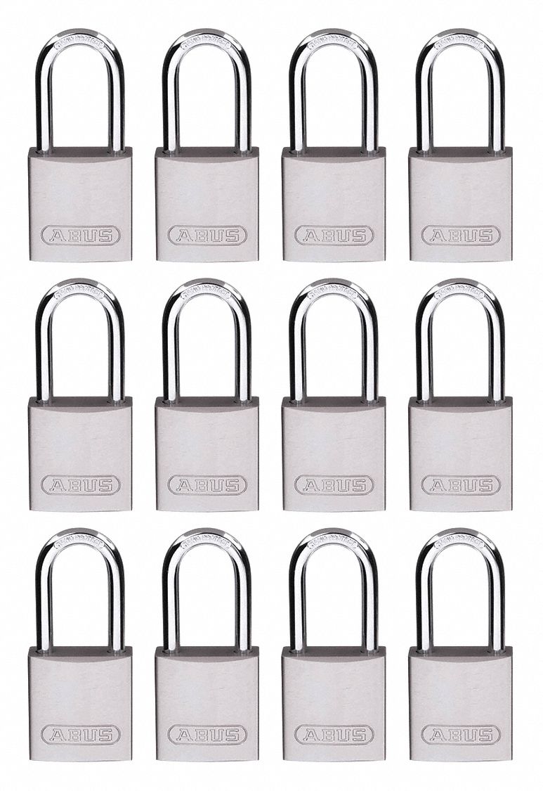 Lockout Padlock, KA, Silver, 1-1/2"H, PK12