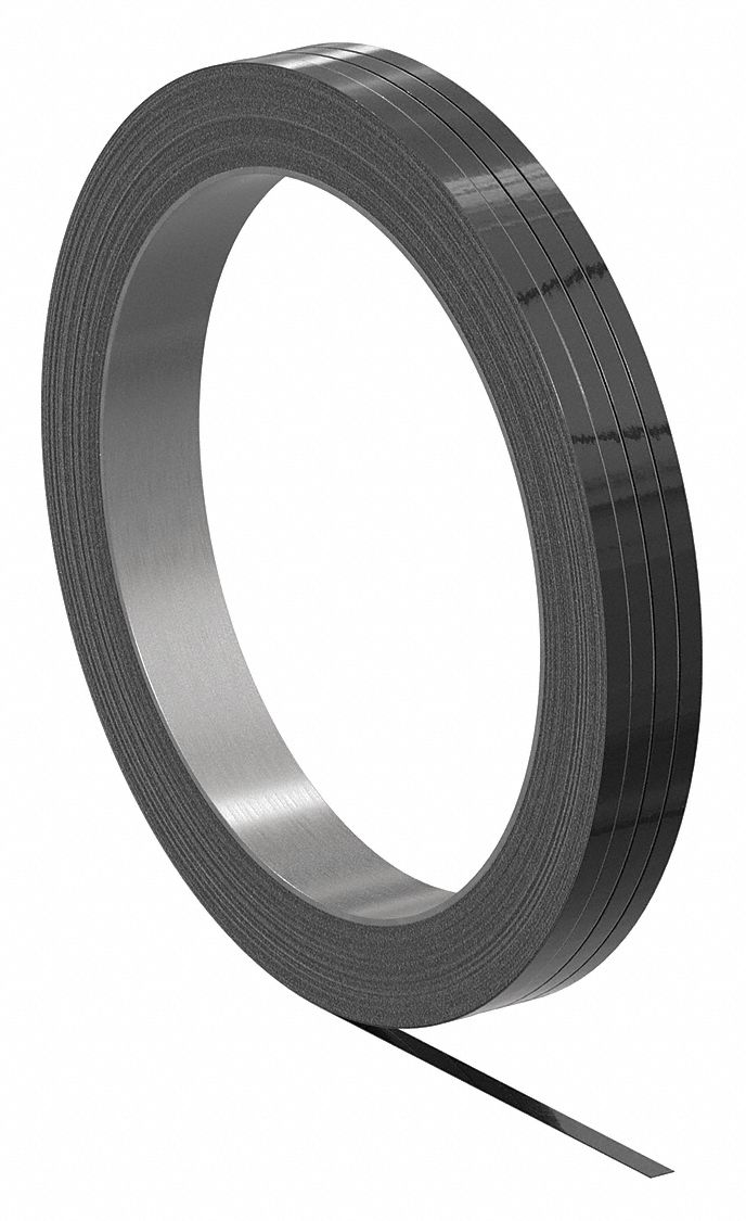 Steel Strapping: 0.023 in Strapping Thick, 1, 690 lb Break Strength, 2, 046 ft Coil Lg