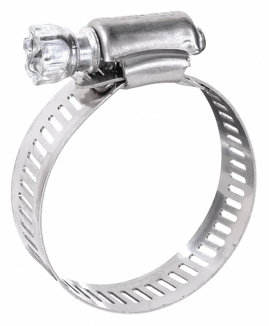 301 Stainless Steel, Recessed BeadLined Band, Worm Gear Hose Clamp