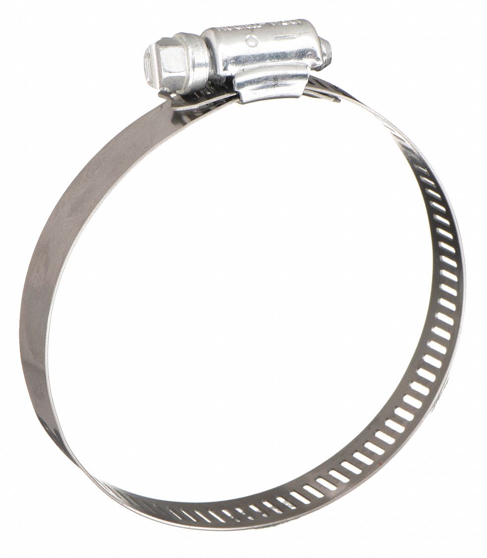 WORM GEAR HOSE CLAMP, 201 STAINLESS STEEL, 7/16 IN TO 1 IN CLAMPING DIA, SAE # 8, 10 PK