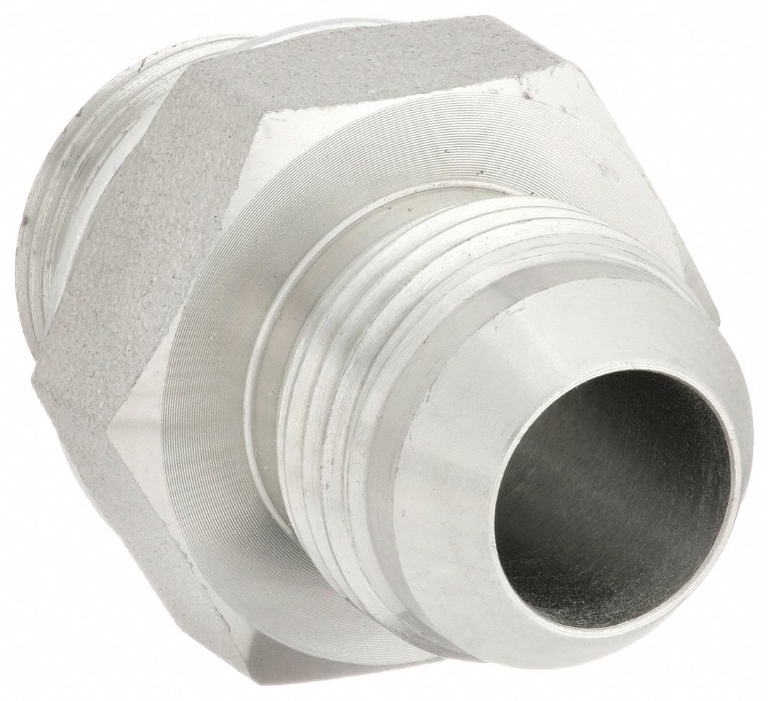 Hydraulic Hose Adapter: 3/4 in x 3/4 in Fitting Size, Male x Male, NPT x NPT, Rigid, Straight
