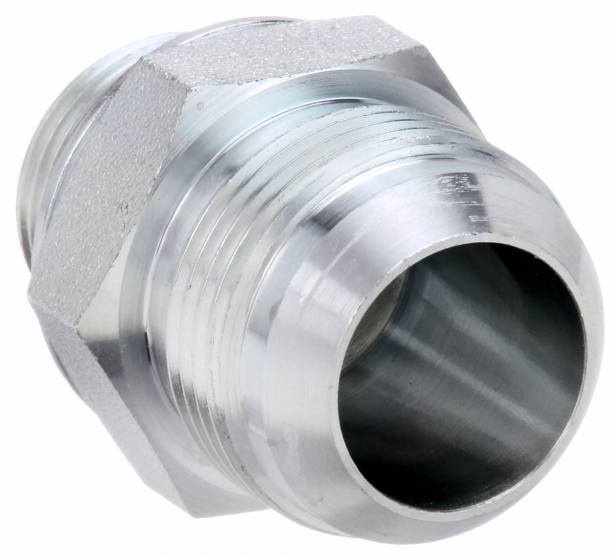 Hydraulic Hose Adapter: 1 in x 3/4 in Fitting Size, Male x Male, NPTF x NPTF, Rigid, Straight