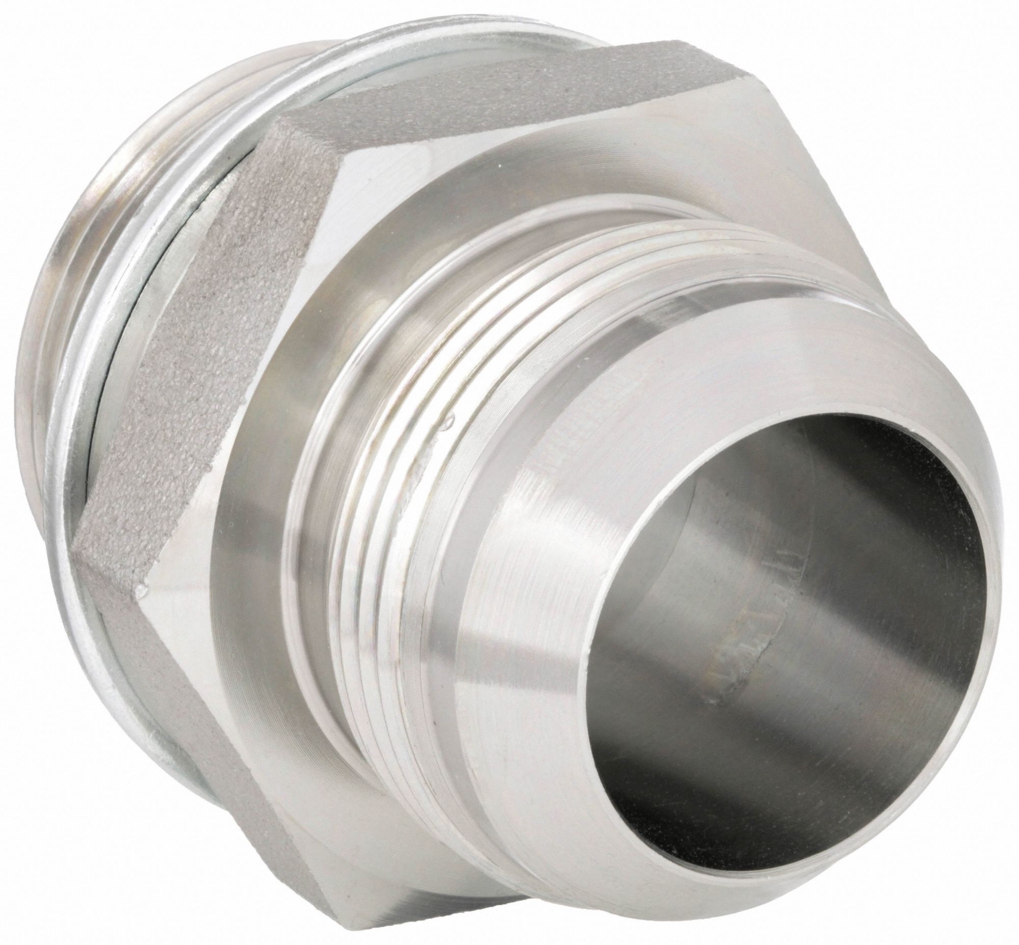 Hydraulic Hose Adapter: 1 1/2 in x 1 1/2 in Fitting Size, Male x Male, NPTF x NPTF, Rigid, Straight