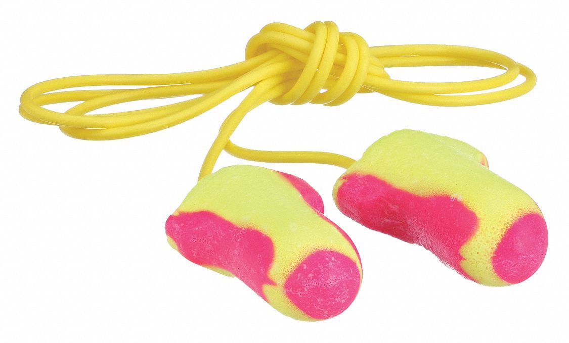 BOUCHONS D'OREILLE, JETABLES, MOUSSE PU/PVC, UNIVERSELS, PROFILÉ-T, 32 DB, FILAIRES, 5 PR