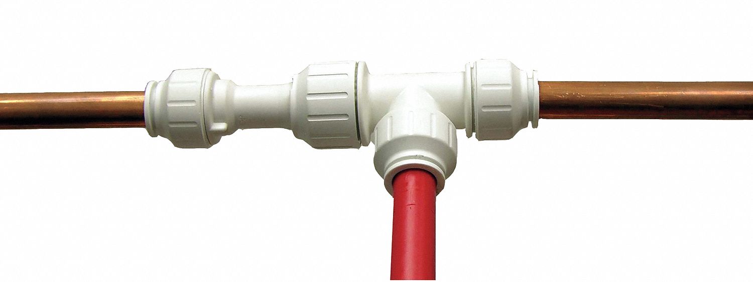 Slip Tee Connector 1/2 in CTS PEX White