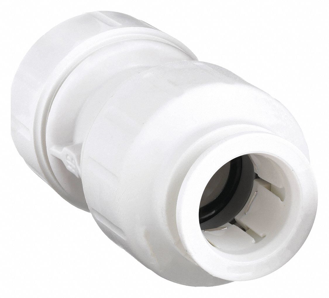 Push-Fit Coupling Fitting: 1 in OD x 1 in OD Size, Push-to-Connect x Push-to-Connect