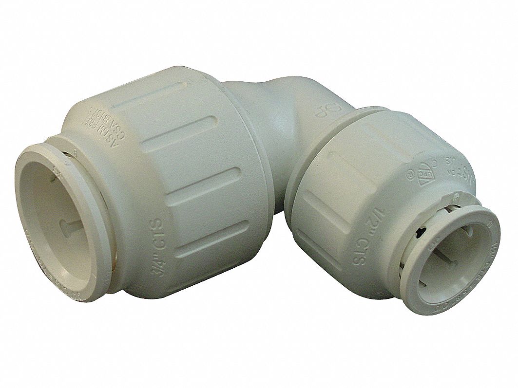 90 Reducing Elbow 3/4 x 1/2 In PEX Whte