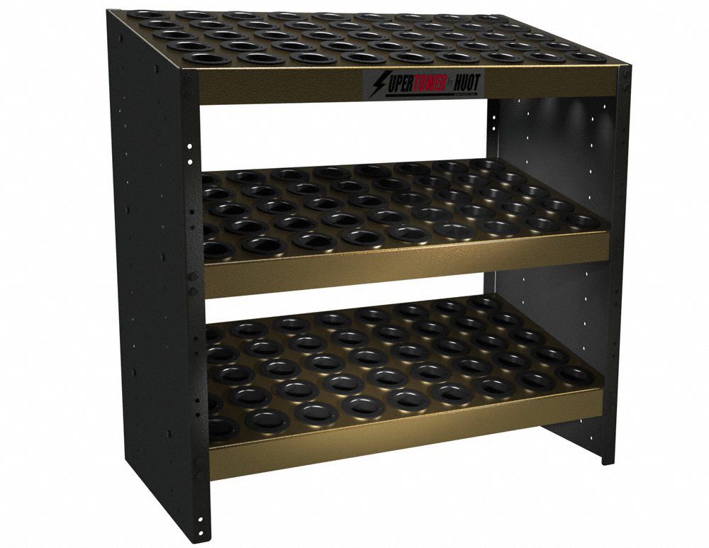 HUOT Tool Holder Cart, 138 Pieces Held, 33 1/2 in Overall Ht, 33 3/4 in Overall Wd 16T921