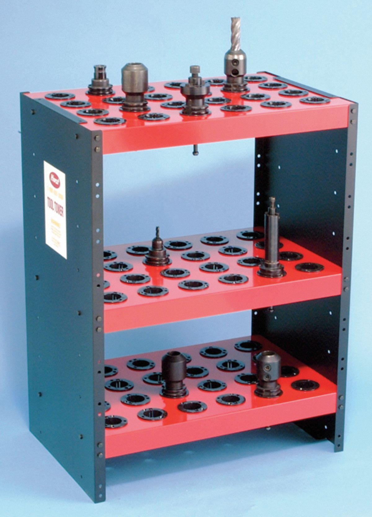 HUOT Tool Holder, Red Steel, 36 in Height, 27 5/16 in Width, 18 5/16 in