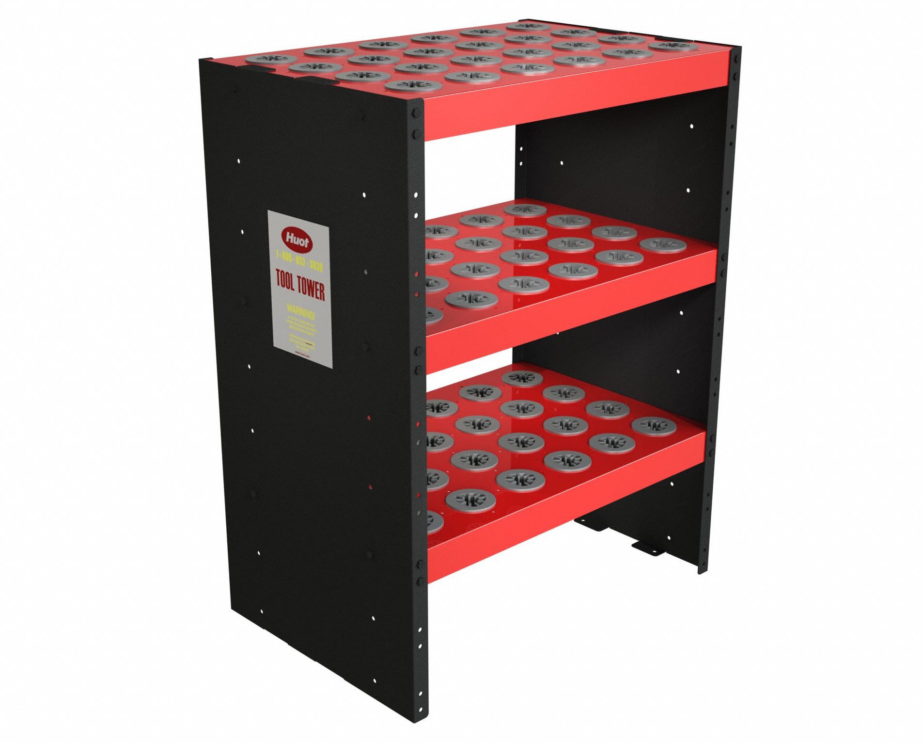 HUOT Tool Holder Cart, 72 Pieces Held, 36 in Overall Ht, 27 5/16 in Overall Wd 16T94313884