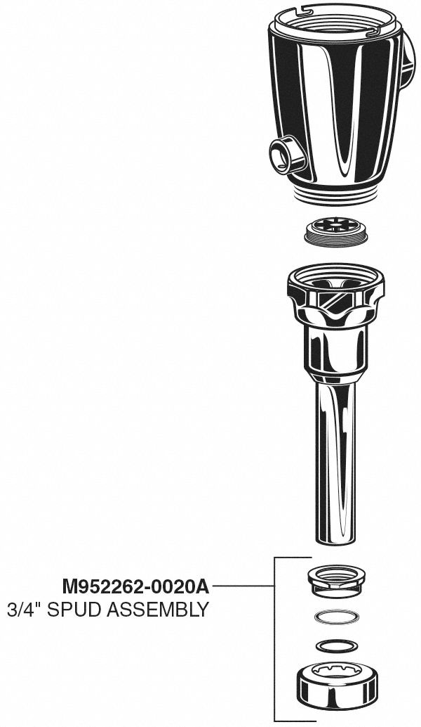 AMERICAN STANDARD Spud Fits American Std Brand, For American Std, 3/4