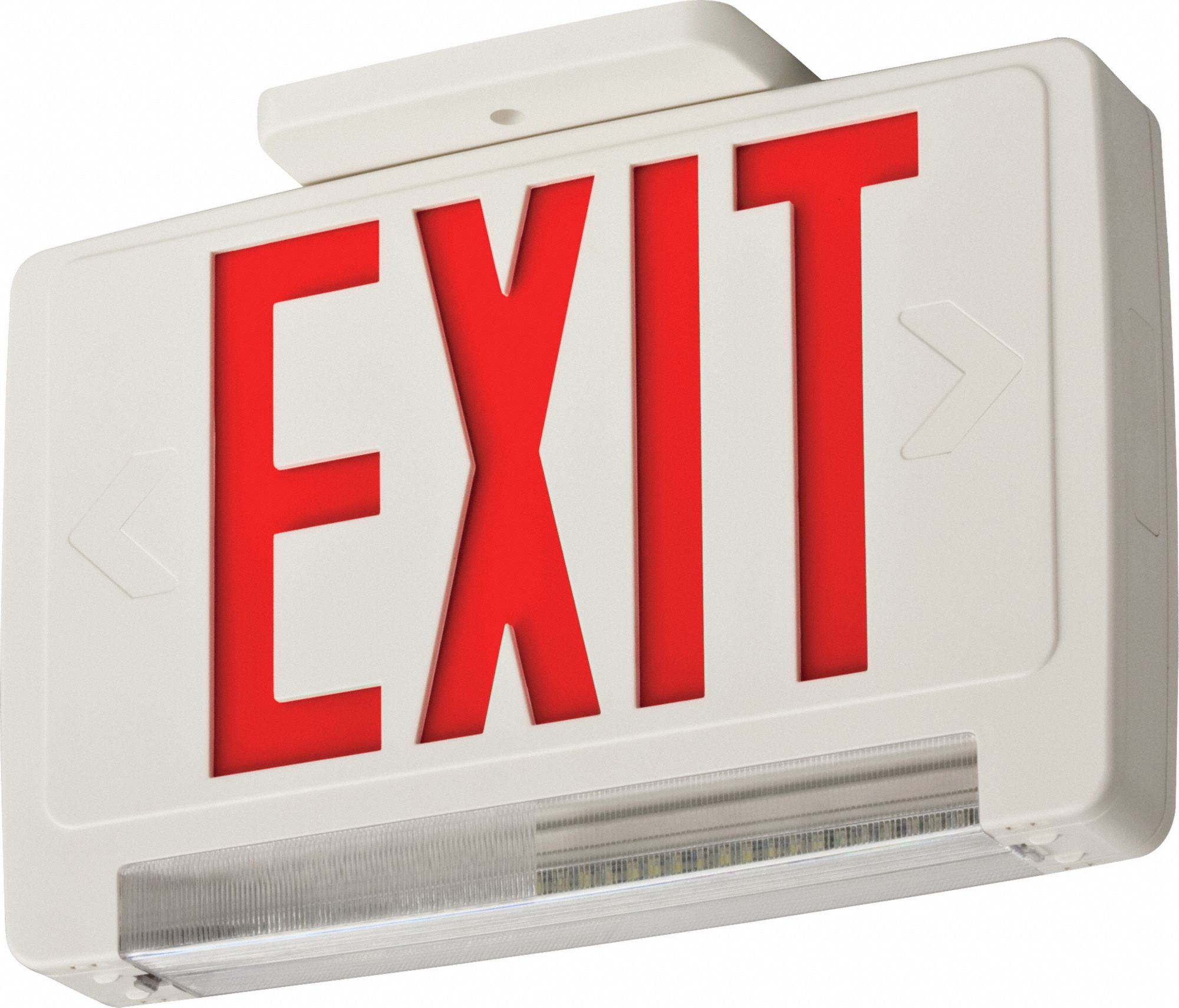 LITHONIA LIGHTING Exit Sign with Emergency Lights: White, 1 or 2 Faces ...