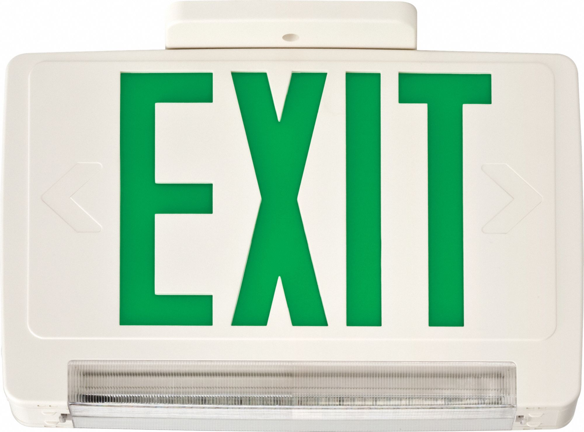 LITHONIA LIGHTING Exit Sign with Emergency Lights: White, 1 or 2 Faces ...