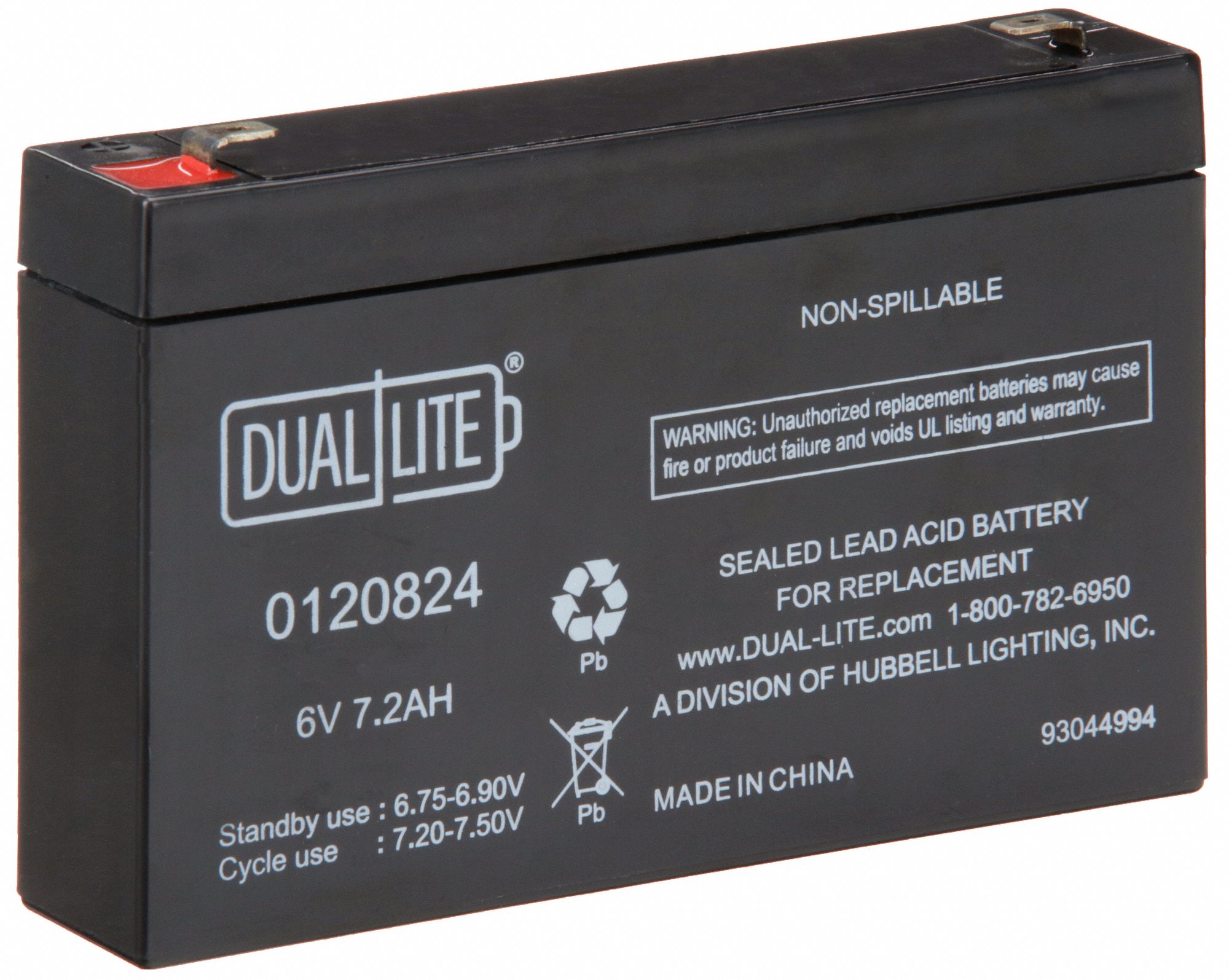 Sealed Lead Acid, 6 V Volt, Battery 16U2650120824 Grainger