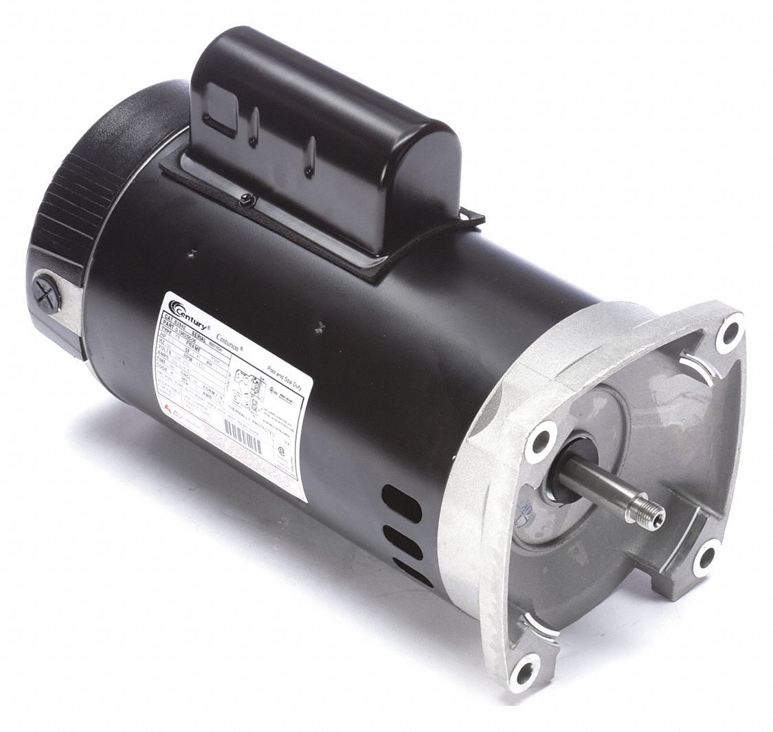 CENTURY Pool and Spa Pump Motor: Face Mounting, 1 1/2 HP, 1.47 Motor  Service Factor, 208-230V AC