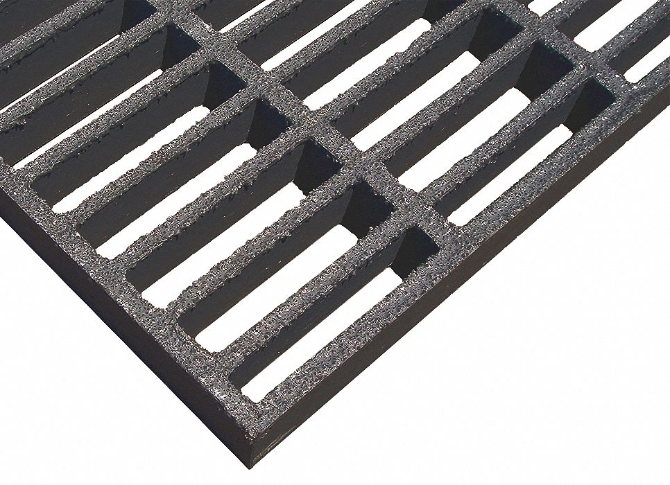 FIBERGLASS GRATING,48 X 96 IN,DARK GREY