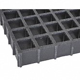 Gray 8 Length 1 Thickness 4 Width Antimicrobial Grit-Top Fiberglass Grating Standard Tolerance 1-1/2 x 1-1/2 Openings 