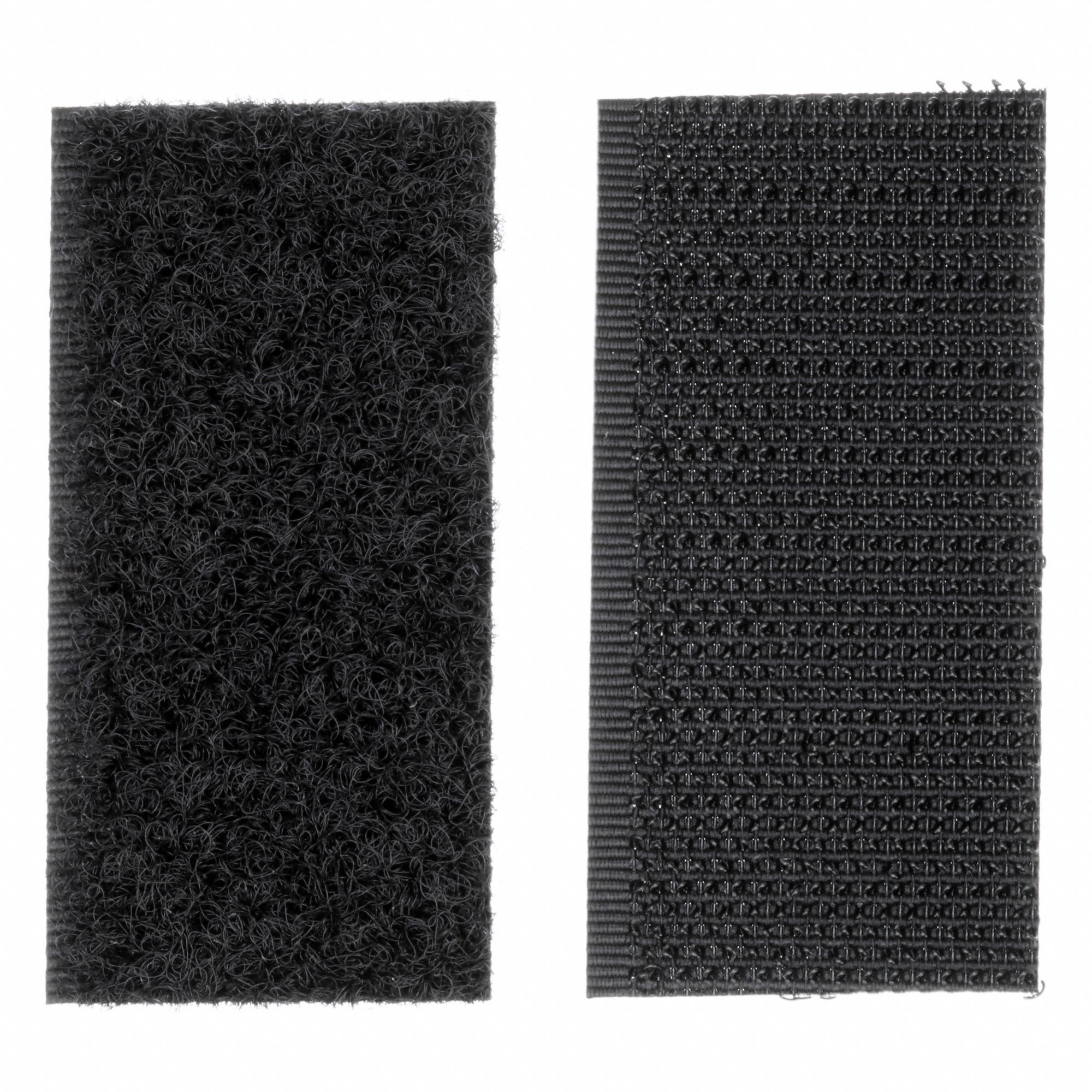 Hook-and-Loop Fastener: Strip, 1 in Overall Wd, 2 in Overall Lg, Hook-and-Loop, Black, Adhesive