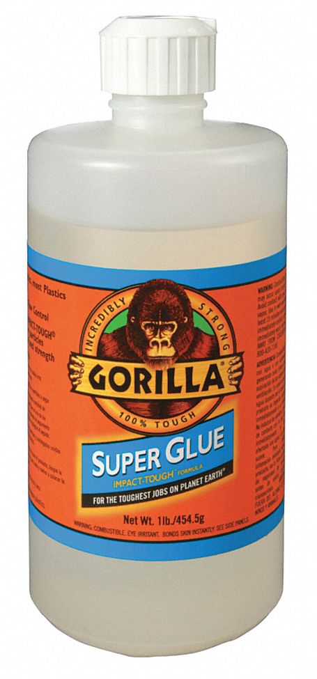  Gorilla Super Glue, Large 1 Pound Bulk Bottle, Clear