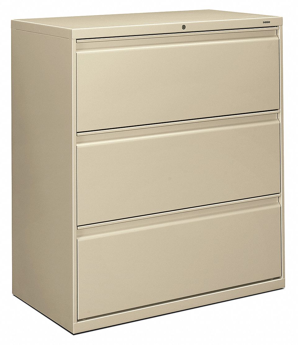 36 in, 19 1/4 in, 40 7/8 in, File Cabinet, Putty - Grainger