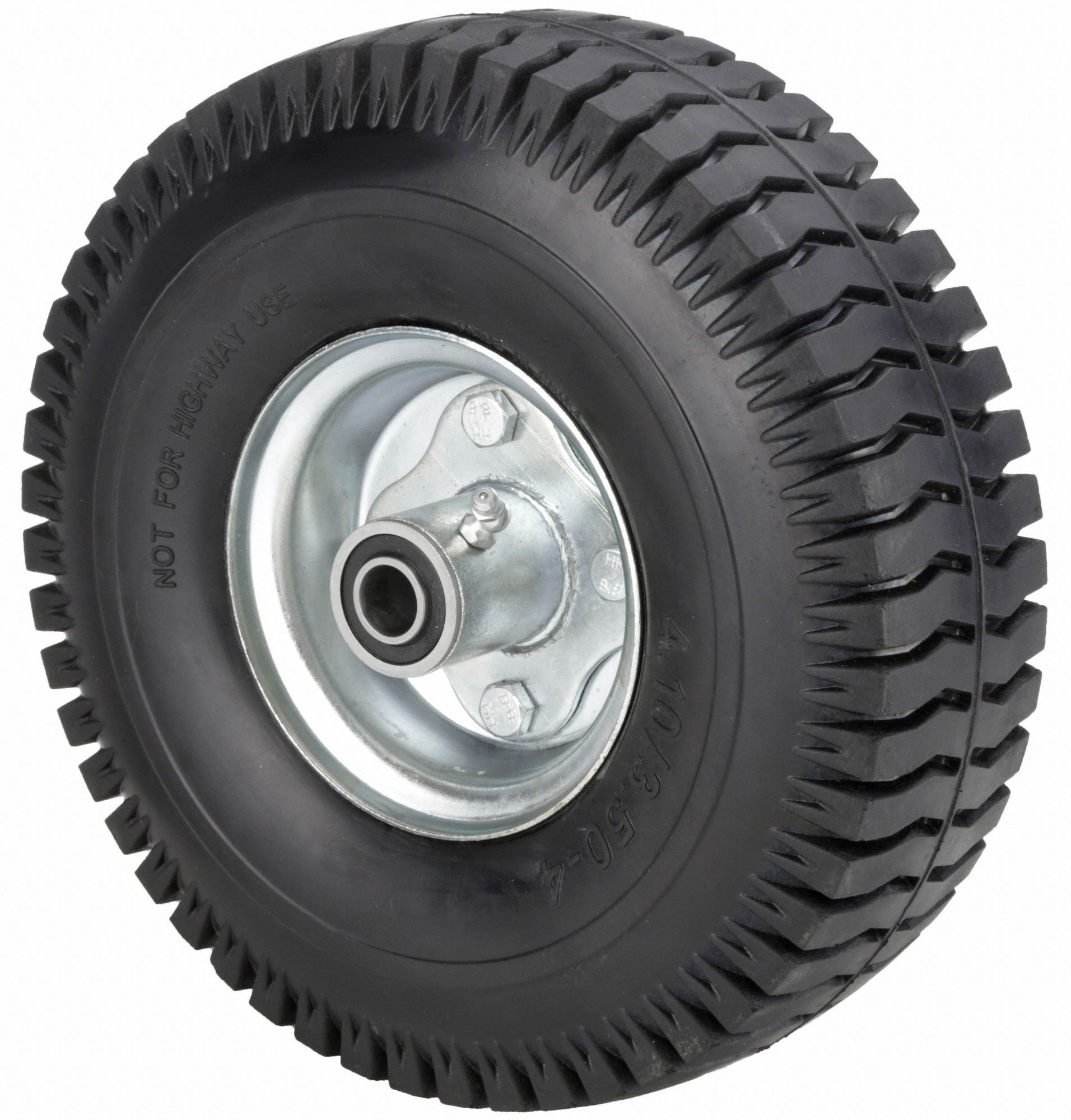 ROUE CAOUT. SOLIDE, 10 PO DIA, 3 PO LA