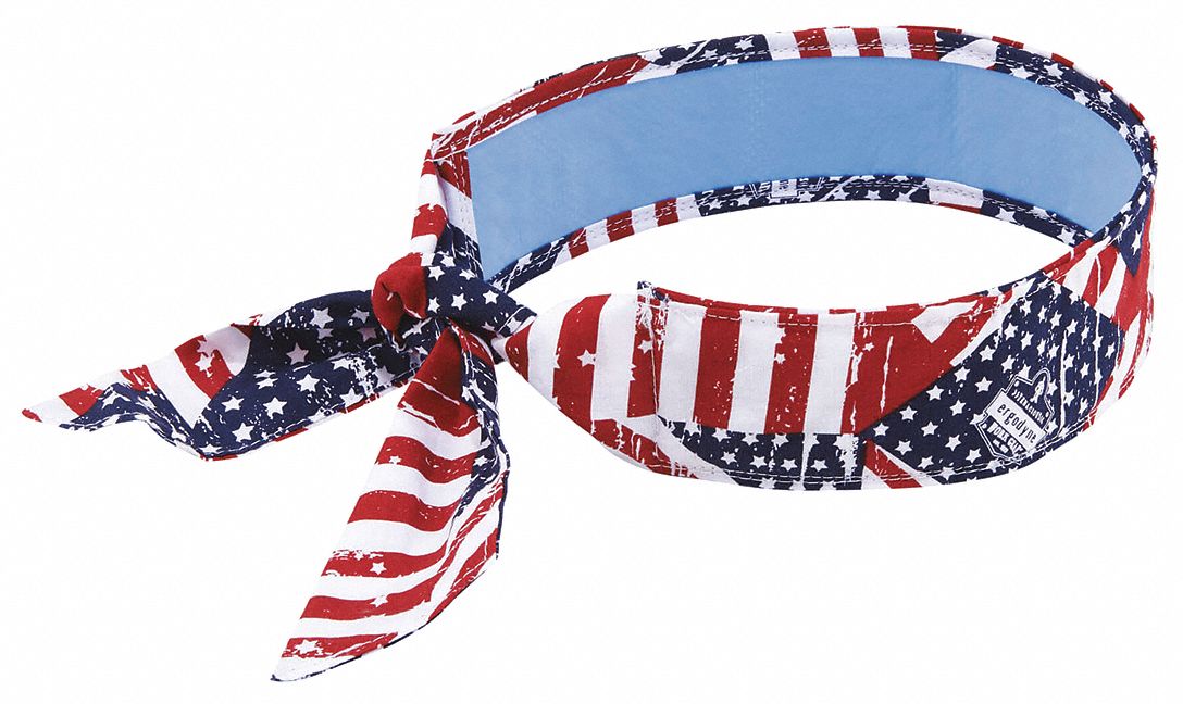 Evaporative Cooling Bandana: Red/White/Blue, Universal, Head Band, Cooling