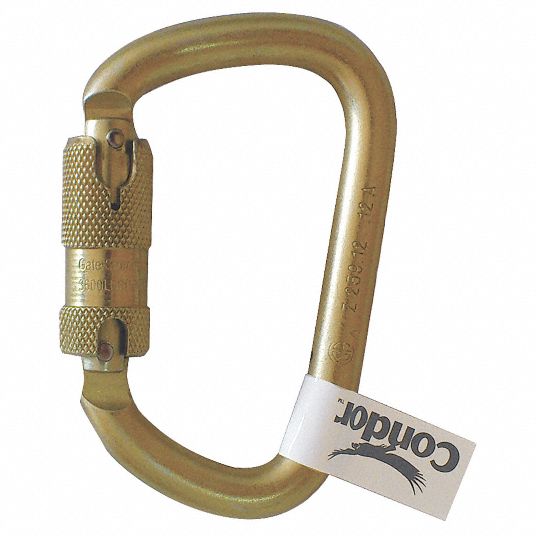 Condor 16V854 Carabiner, Steel, 4-7/16 in. L, Auto-Lock