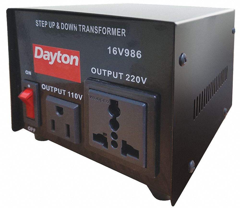 DAYTON, 110 to 220V AC/220 to 110V AC, 500VA, Step Up/Step Down Voltage