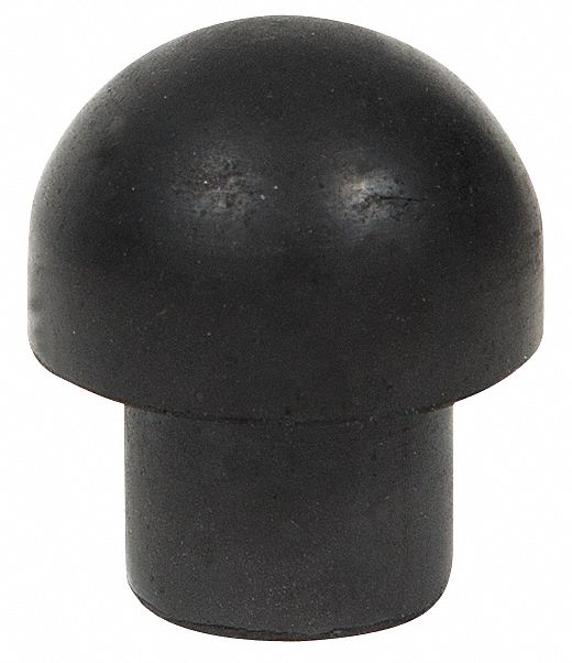 Bumper Door Stop: Door - Mounted, 15/16 in Wd, 1 1/16 in Overall Ht, Black