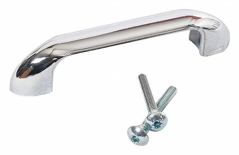 DOOR PULL: ZINC, BRIGHT, 1 IN X 4¼ IN, COMPATIBLE PARTITION MATERIAL PLASTIC LAMINATE